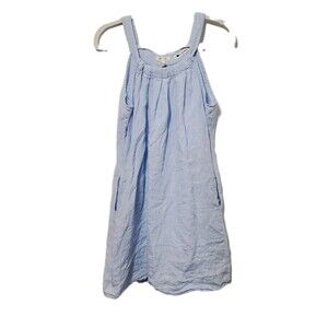 Malvin I Love Linen Blue Summer Pocketed Dress Medium Chambray Halter Summer